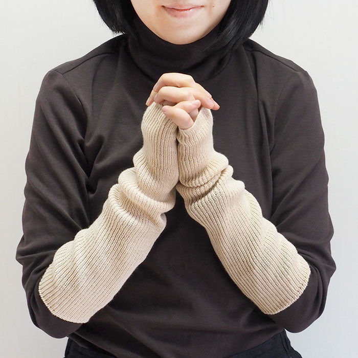 ORGANIC GARDEN（オーガニックガーデン）ホワイトヤクウール リブ レッグ＆ハンドウォーマー [8-8886]