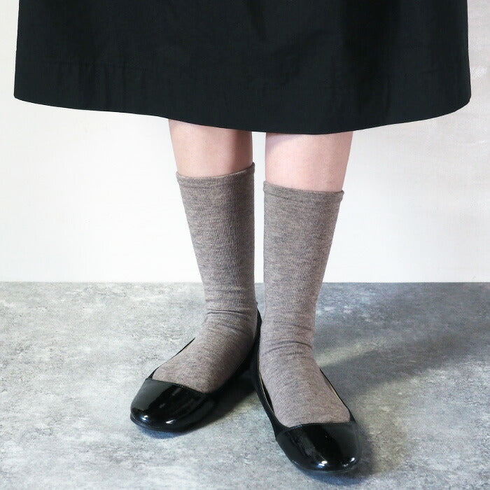 ORGANIC GARDEN Yak x Supima Cotton Rubberless Socks Moku Grey 女士 男士 [8-8254] 
