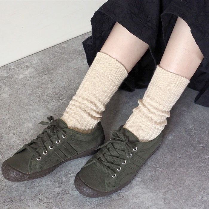 ORGANIC GARDEN White Yak Wool Ribbed Socks for Men and Women [8-8292] 