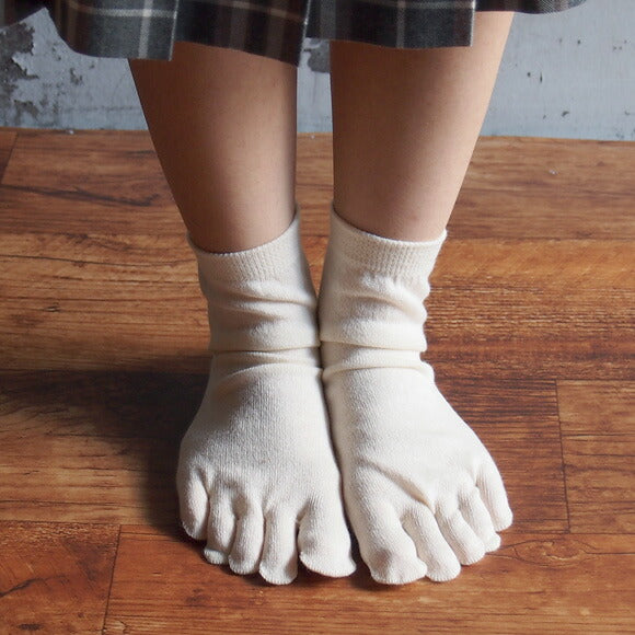 ORGANIC GARDEN 分層襪子 5 腳趾和犛牛樁莫克灰色 2 雙女裝 [8-8265] 