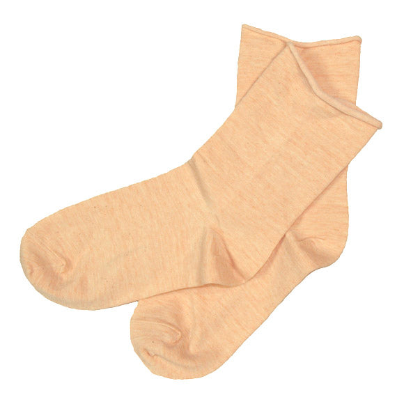 ORGANIC GARDEN Rubberless Socks High Gauge Pink / Gray / Off-white Women's [8-8228] 