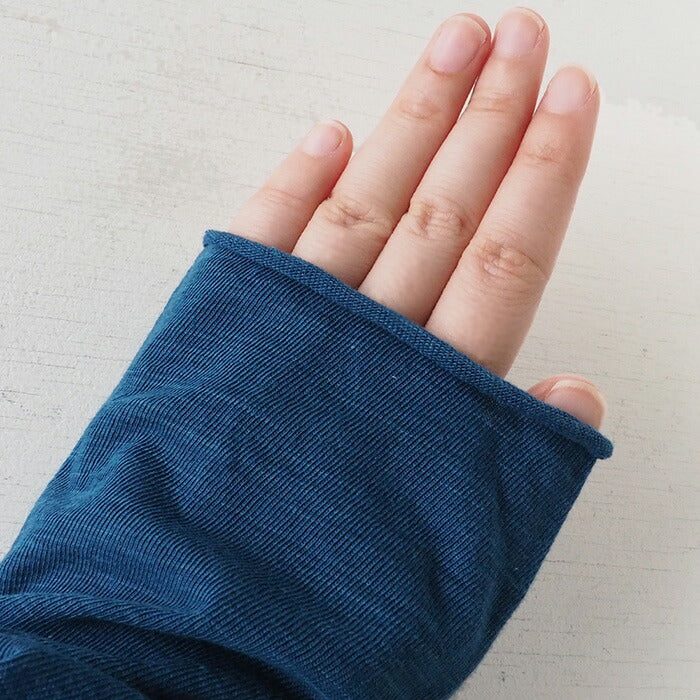 ORGANIC GARDEN Non-Constricting Arm Covers, Organic Garden UV Care, 100% Organic Cotton, Indigo Dyed, Women's [8-0804-79]