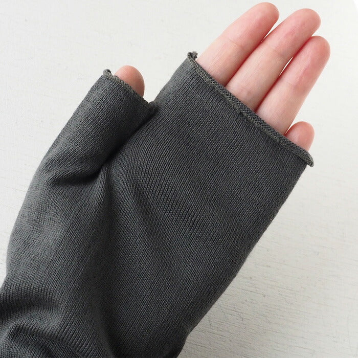 ORGANIC GARDEN Arm Covers, Long Length, Organic Garden UV Protection, 100% Organic Cotton, Gallnut Dyed, Natural Black, Fingertip Free, Women's [8-0806-79] 