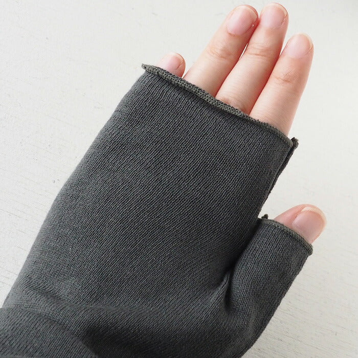 ORGANIC GARDEN Arm Covers, Long Length, Organic Garden UV Protection, 100% Organic Cotton, Gallnut Dyed, Natural Black, Fingertip Free, Women's [8-0806-79] 