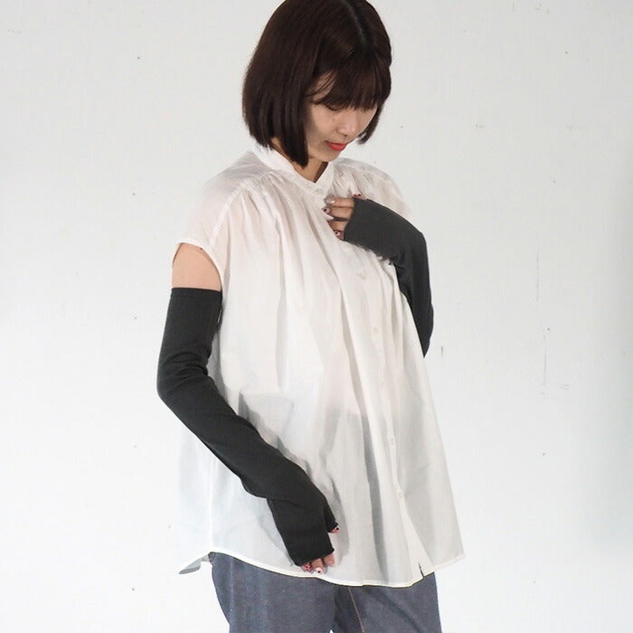 ORGANIC GARDEN Arm Covers, Long Length, Organic Garden UV Protection, 100% Organic Cotton, Gallnut Dyed, Natural Black, Fingertip Free, Women's [8-0806-79] 