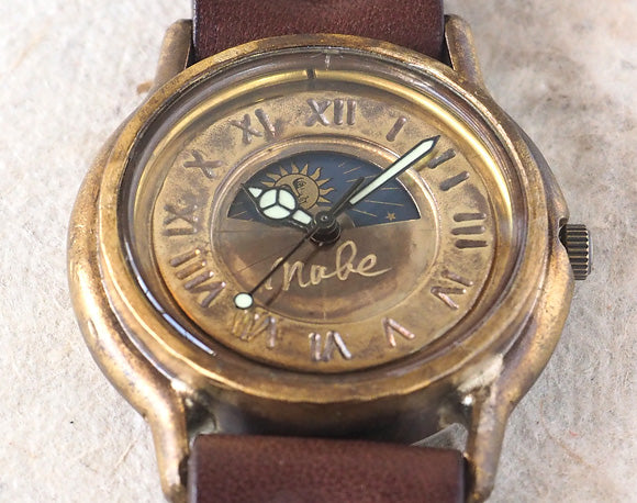 Watanabe Koubou Handmade Watch “S-WATCH2-B-SUN &amp; MOON” Men's Brass [NW-207-SM] 