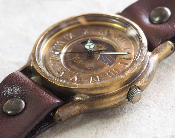 Watanabe Koubou Handmade Watch “S-WATCH2-B-SUN &amp; MOON” Men's Brass [NW-207-SM] 