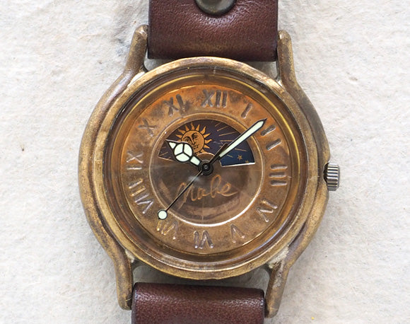 Watanabe Koubou Handmade Watch “S-WATCH2-B-SUN &amp; MOON” Men's Brass [NW-207-SM] 