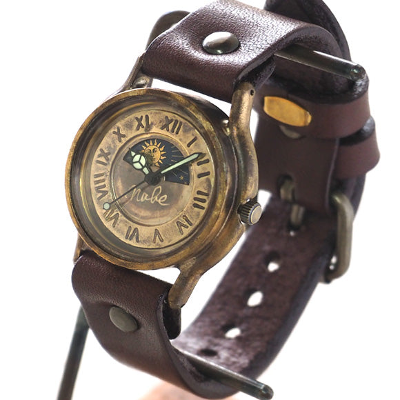 Watanabe Koubou Handmade Watch “S-WATCH2-B-SUN &amp; MOON” Men's Brass [NW-207-SM] 