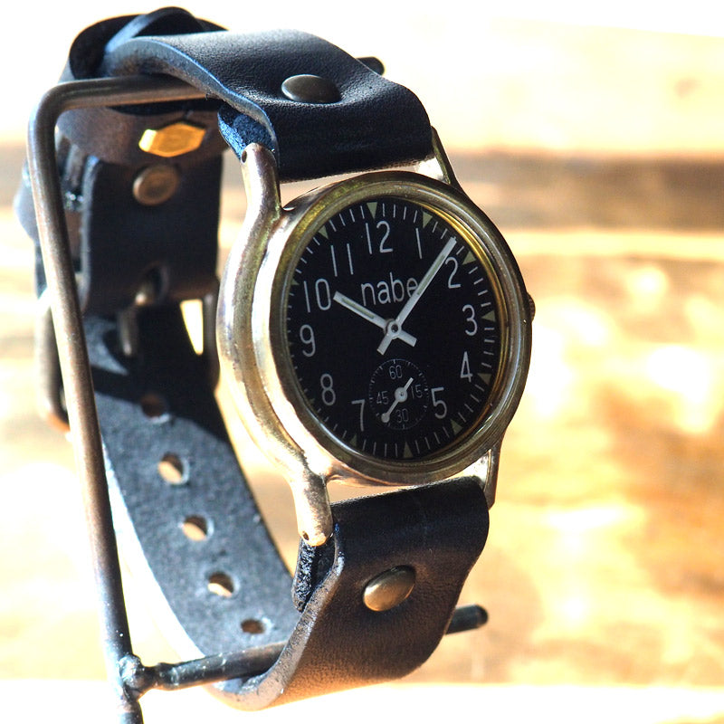 渡辺工房 手作り腕時計 “S-WATCH2-B-SSP”メンズブラス 黒文字盤 スモールセコンド [NW-207SSP-BK]