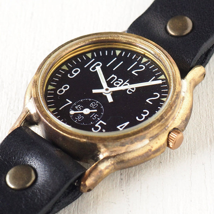 Watanabe Kobo handmade watch "S-WATCH2-B-SSP" men's brass black dial small second [NW-207SSP-BK] 