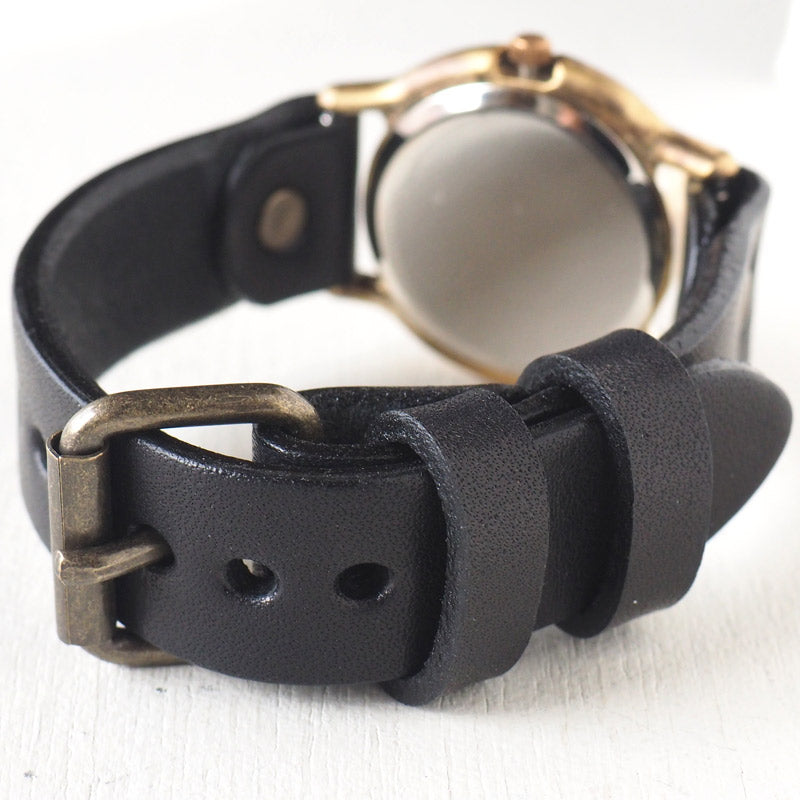 渡辺工房 手作り腕時計 “S-WATCH2-B-SSP”メンズブラス 黒文字盤 スモールセコンド [NW-207SSP-BK]