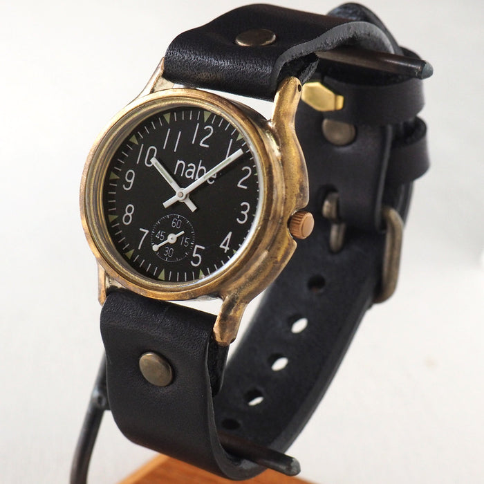 Watanabe Kobo handmade watch "S-WATCH2-B-SSP" men's brass black dial small second [NW-207SSP-BK] 