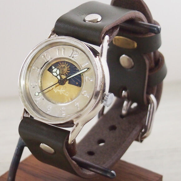 渡辺工房 手作り腕時計 “S-WATCH2-S-SUN&MOON” メンズシルバー [NW-207SV-SM]