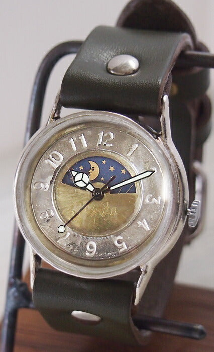 Watanabe Koubou Handmade Watch “S-WATCH2-S-SUN&amp;MOON” Men's Silver [NW-207SV-SM] 
