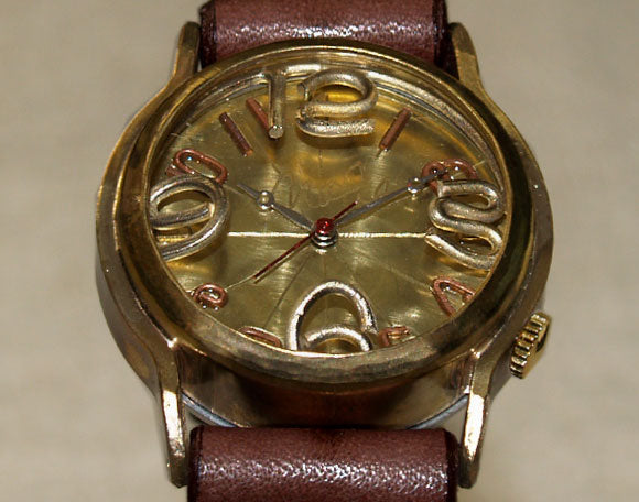 渡辺工房 手作り腕時計 “On Time-B”メンズブラス [NW-214B]