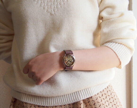 渡辺工房 手作り腕時計“On Time-B”デイト付き メンズブラス [NW-214B-DATE]