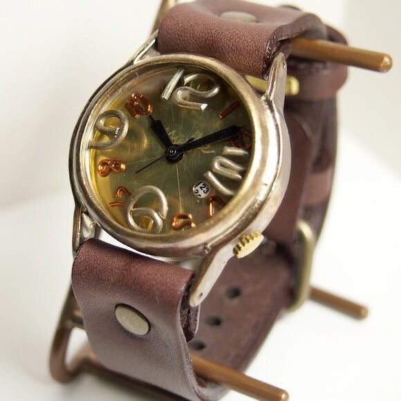 Watanabe Koubou Handmade Watch “On Time-B” with Date Men’s Brass [NW-214B-DATE] 