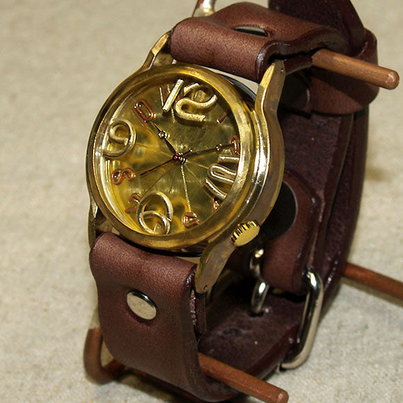 渡辺工房 手作り腕時計 “On Time-B”メンズブラス [NW-214B]