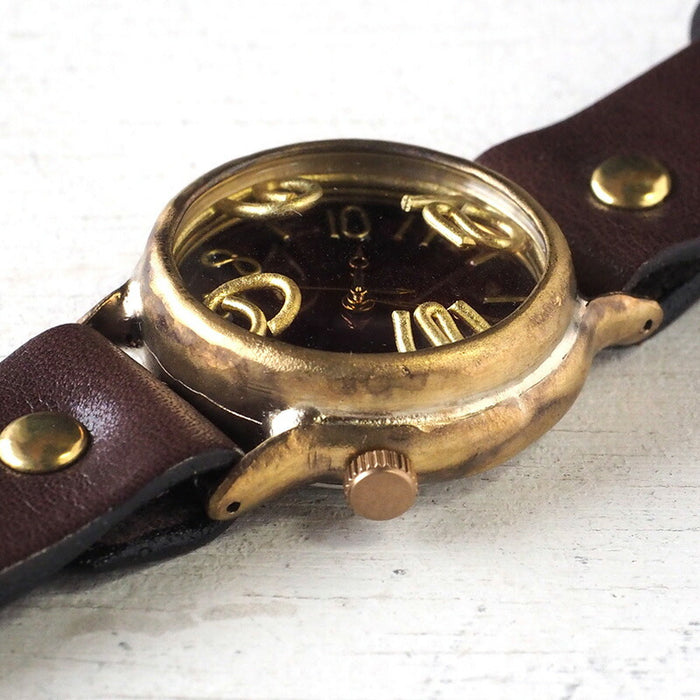Watanabe Koubou Handmade Watch “On Time-B” Clear Red Dial Men's Brass [NW-214B-RD] 