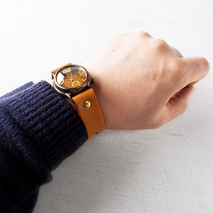 渡辺工房 手作り腕時計 “On Time-B” クリアイエロー文字盤 [NW-214B-YE]