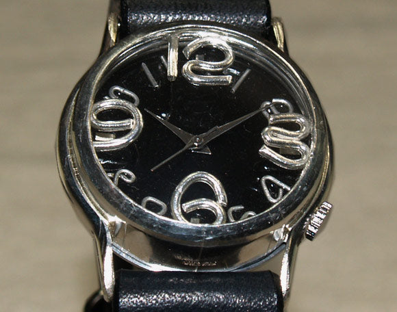 Watanabe Kobo Handmade Watch "On Time-SV" Men's Silver Black Dial [NW-214BSV-BK] 