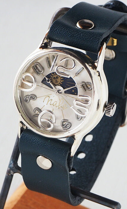渡辺工房 手作り腕時計 “On Time SUN&MOON” シルバー [NW-214BSV-SM]
