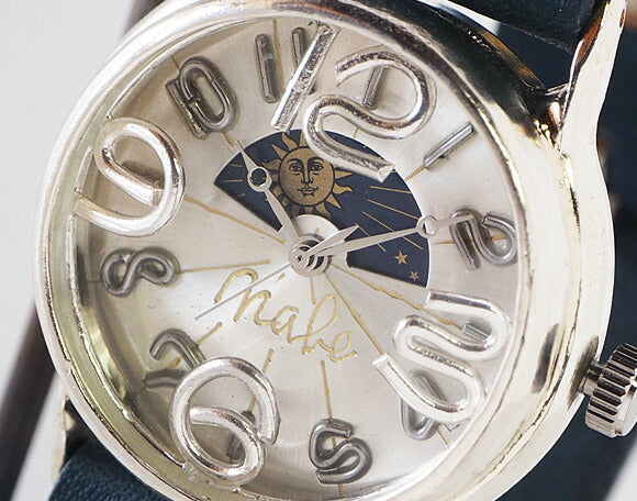 渡辺工房 手作り腕時計 “On Time SUN&MOON” シルバー [NW-214BSV-SM]