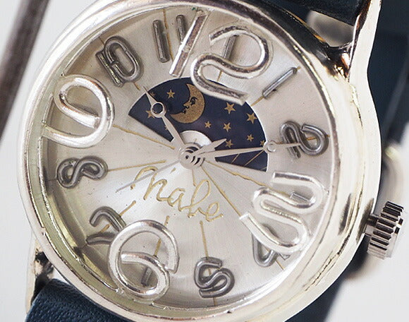 渡辺工房 手作り腕時計 “On Time SUN&MOON” シルバー [NW-214BSV-SM]