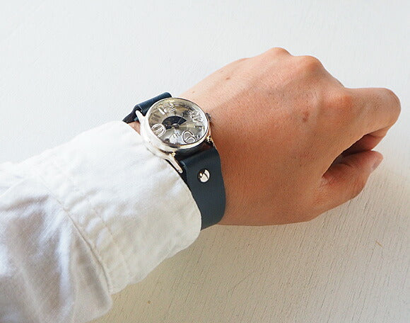 渡辺工房 手作り腕時計 “On Time SUN&MOON” シルバー [NW-214BSV-SM]