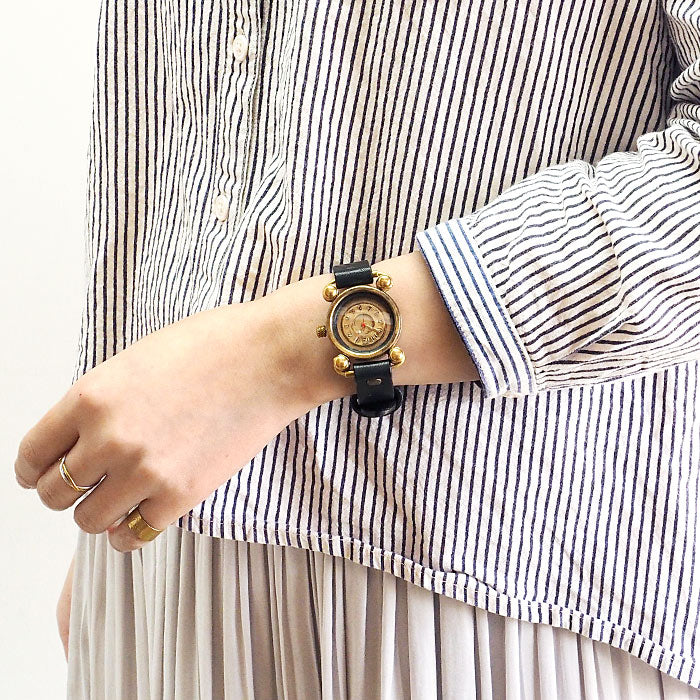 Watanabe workshop handmade watch "FROG-Jr" men's brass black tube [NW-288] 