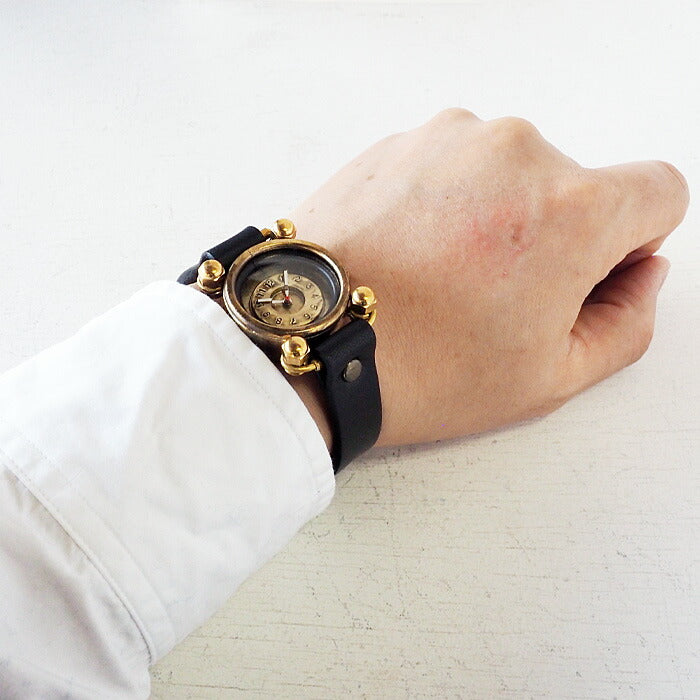 Watanabe workshop handmade watch "FROG-Jr" men's brass black tube [NW-288] 