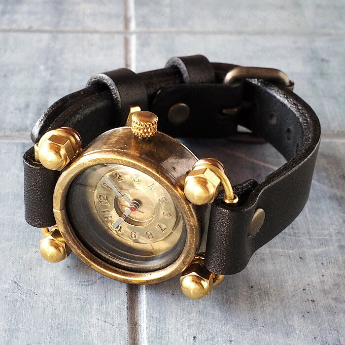 Watanabe workshop handmade watch "FROG-Jr" men's brass black tube [NW-288] 