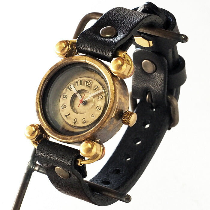 渡辺工房 手作り腕時計 “FROG-Jr”メンズブラス ブラックチューブ[NW-288]