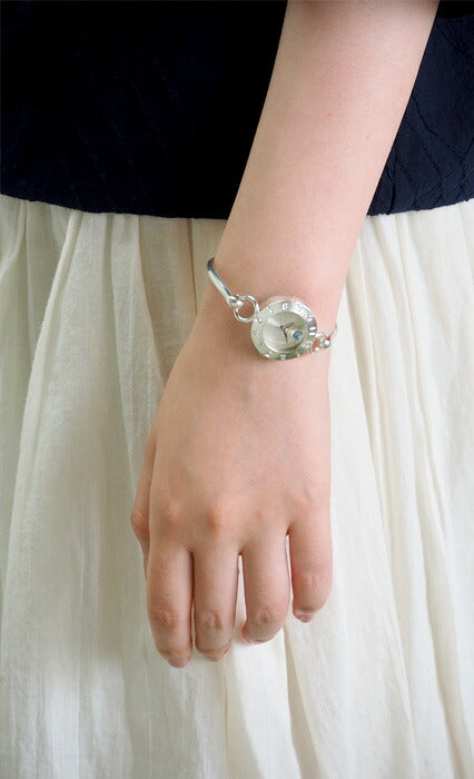 渡辺工房 手作り腕時計 “Silver Armlet 3” レディースシルバー 12時スワロフスキー [NW-289MSV]