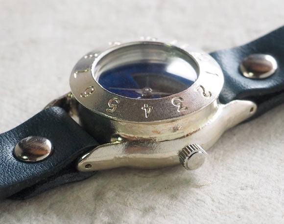 渡辺工房 手作り腕時計 “StrapLady-S-SUN＆MOON”レディースシルバー カラーダイヤル ブルー [NW-289SV-SM-BL]