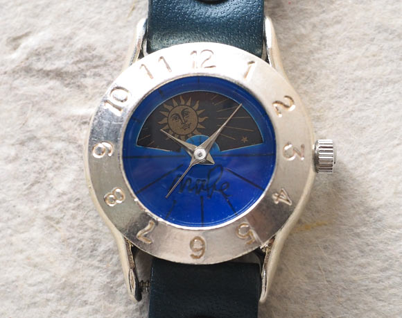 渡辺工房 手作り腕時計 “StrapLady-S-SUN＆MOON”レディースシルバー カラーダイヤル ブルー [NW-289SV-SM-BL]