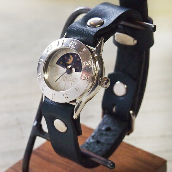 渡辺工房 手作り腕時計 “StrapLady-S-SUN&MOON”レディースシルバー [NW-289SV-SM]