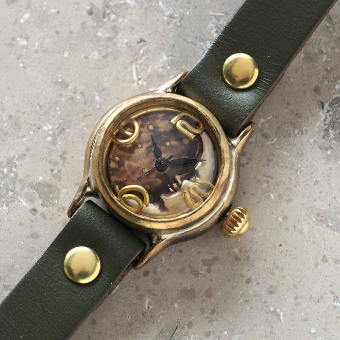 Watanabe Koubou Handmade Watch “Crescent Moon-LB” Ladies Brass [NW-305B-CM] 