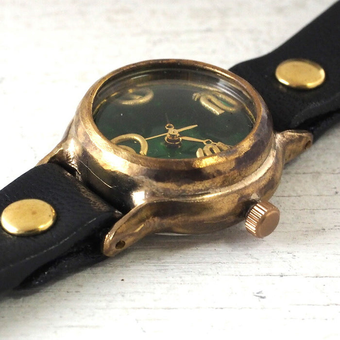 Watanabe Kobo 手工手錶 “Lady On Time-B” 透明綠色 錶盤 女士腕錶 [NW-305B-GR] 