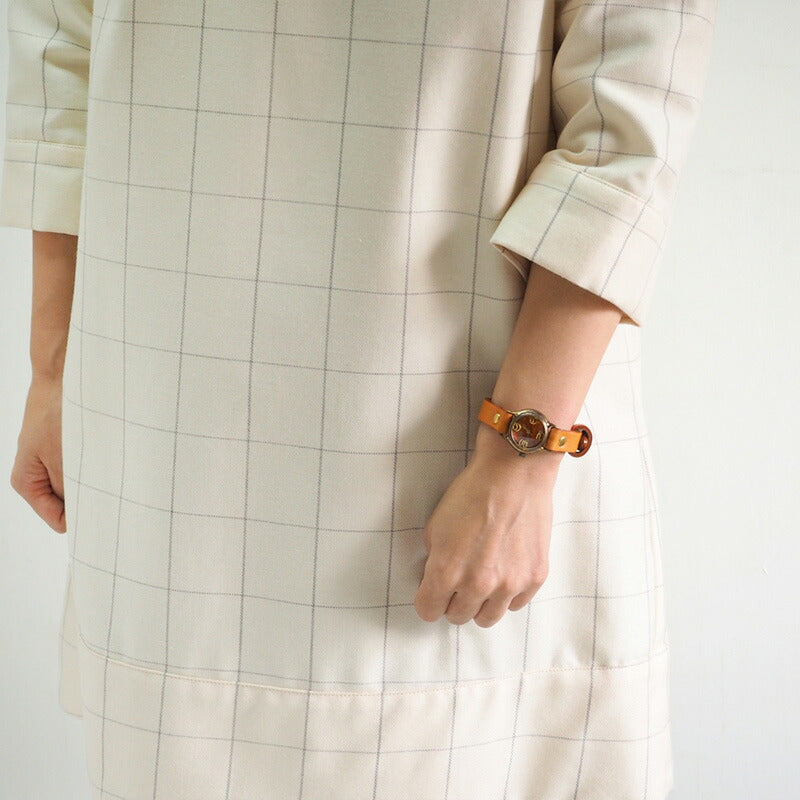 渡辺工房 手作り腕時計 “Lady On Time-B” クリアオレンジ文字盤 レディース [NW-305B-OR]