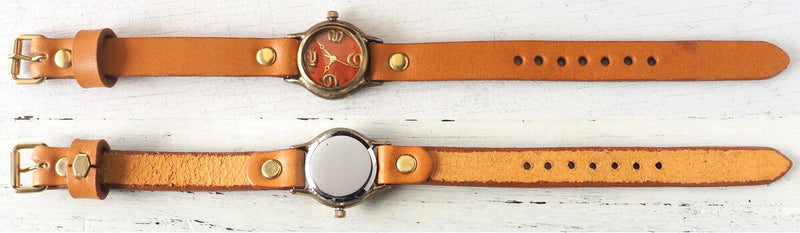 渡辺工房 手作り腕時計 “Lady On Time-B” クリアオレンジ文字盤 レディース [NW-305B-OR]