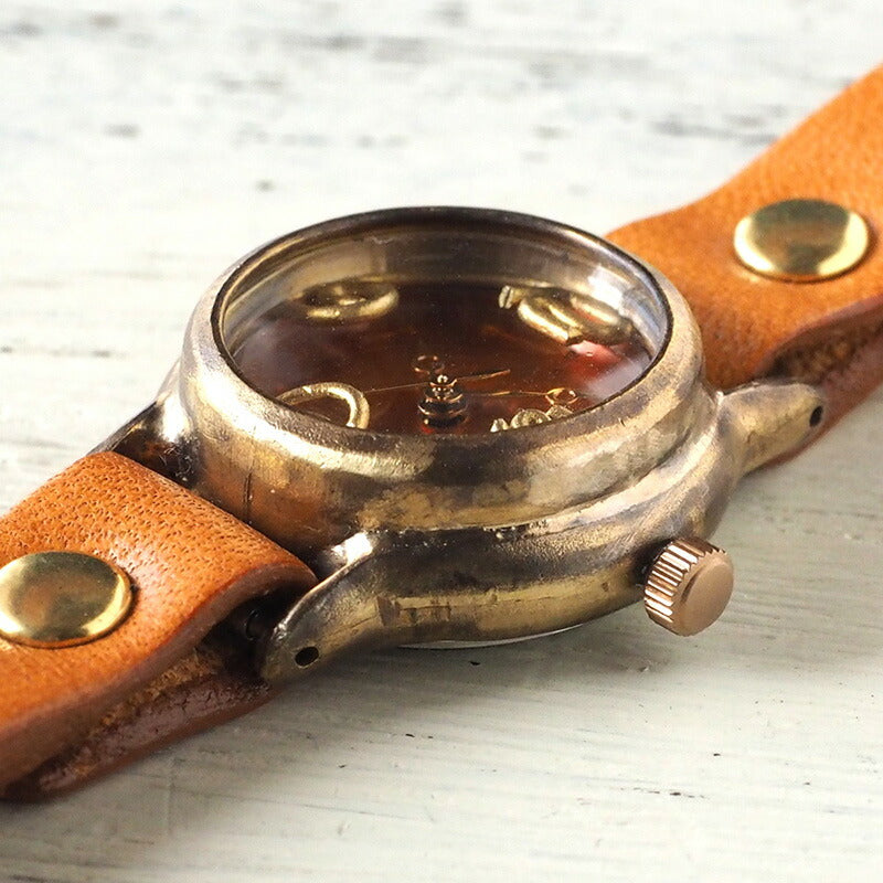 渡辺工房 手作り腕時計 “Lady On Time-B” クリアオレンジ文字盤 レディース [NW-305B-OR]