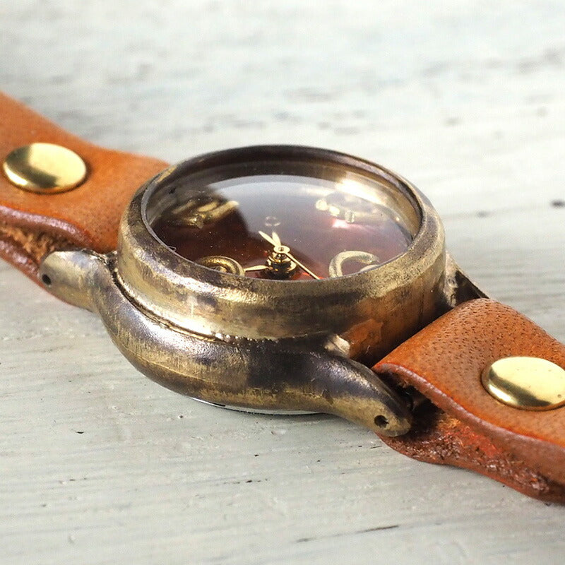 渡辺工房 手作り腕時計 “Lady On Time-B” クリアオレンジ文字盤 レディース [NW-305B-OR]