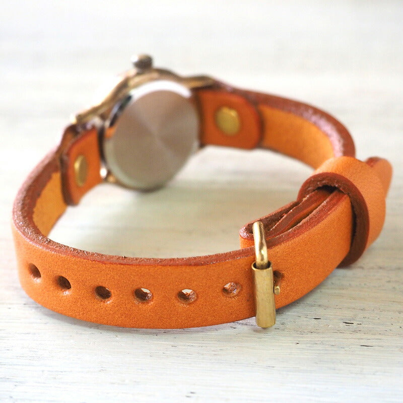 渡辺工房 手作り腕時計 “Lady On Time-B” クリアオレンジ文字盤 レディース [NW-305B-OR]