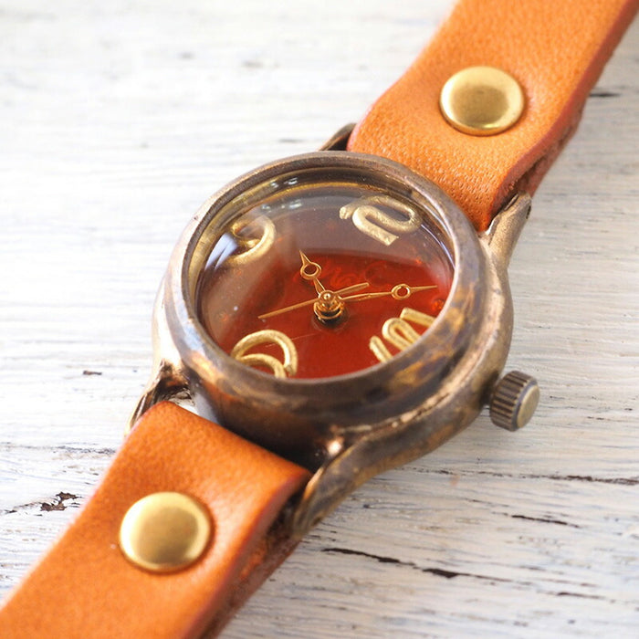 Watanabe Kobo Handmade Watch “Lady On Time-B” Clear Orange Dial Ladies [NW-305B-OR] 