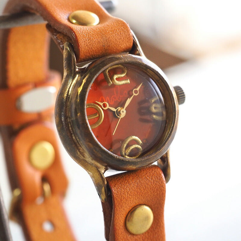 渡辺工房 手作り腕時計 “Lady On Time-B” クリアオレンジ文字盤 レディース [NW-305B-OR]