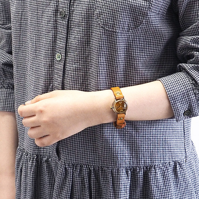 渡辺工房 手作り腕時計 “Lady On Time-B” クリアイエロー文字盤 レディース [NW-305B-YE]