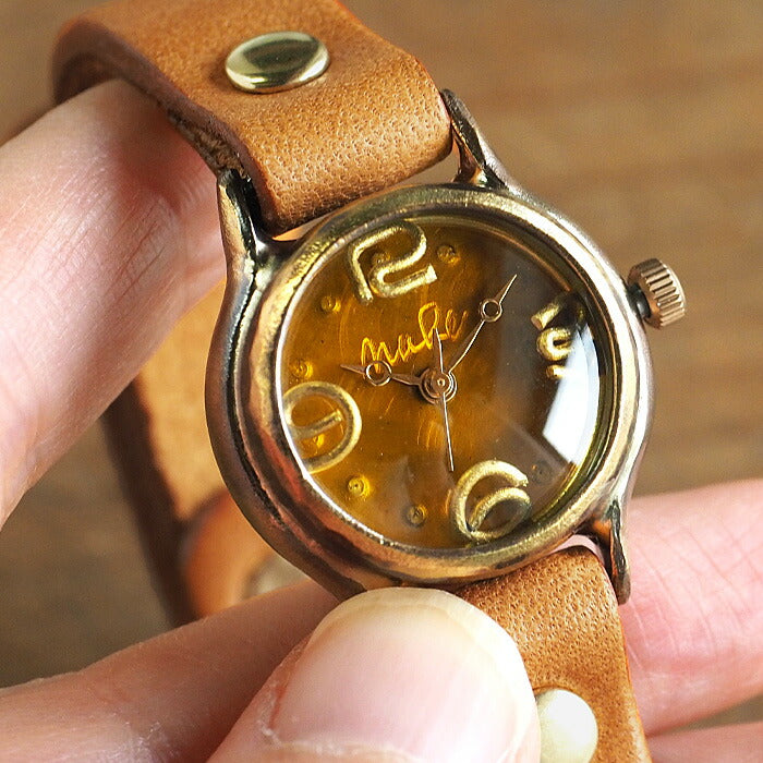 渡辺工房 手作り腕時計 “Lady On Time-B” クリアイエロー文字盤 レディース [NW-305B-YE]