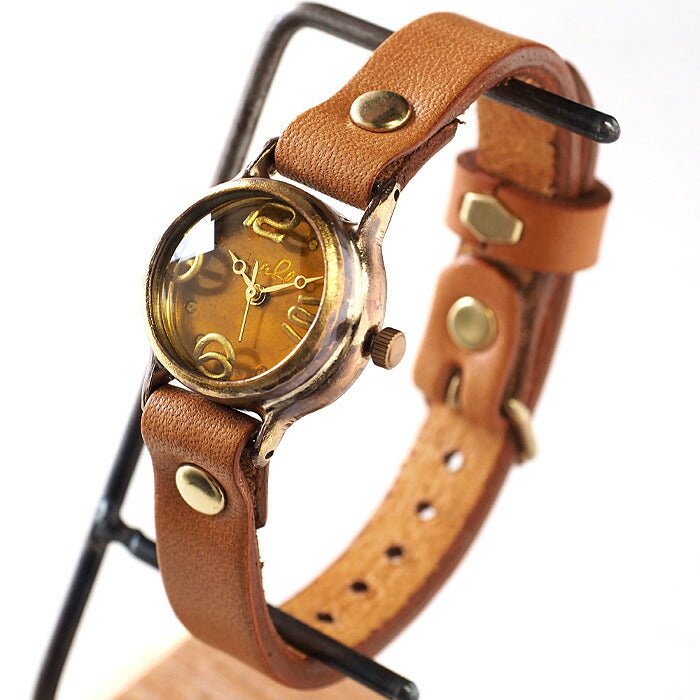 渡辺工房 手作り腕時計 “Lady On Time-B” クリアイエロー文字盤 レディース [NW-305B-YE]